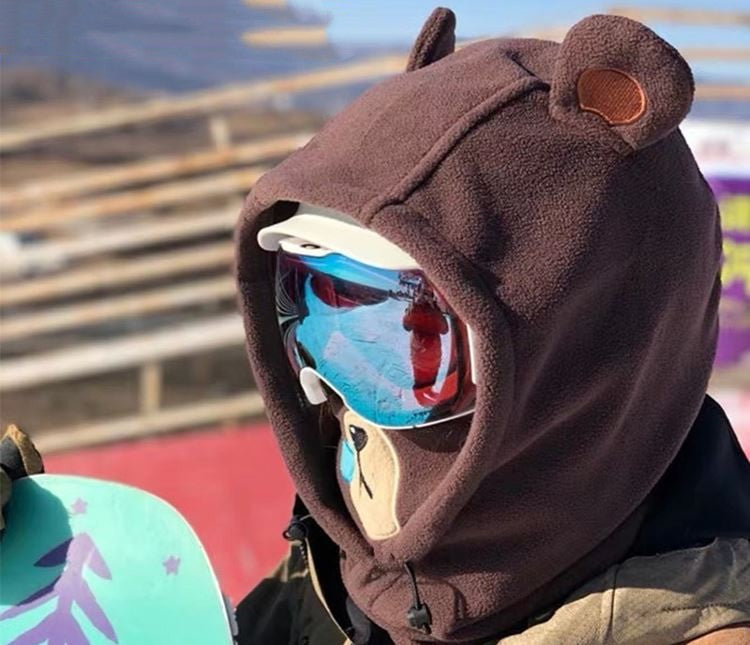 Kids Ski Bear Head Cover/ Mask