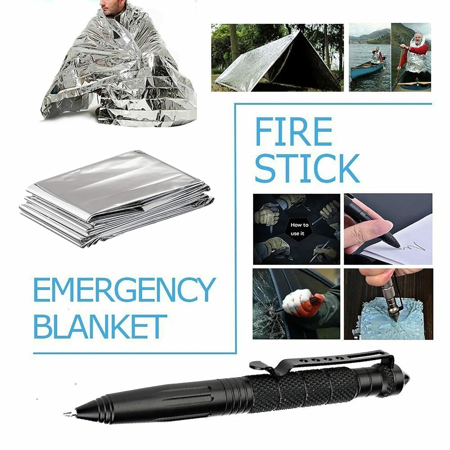 14-In-1 Outdoor Emergency Survival Kit Camping Hiking Tactical Gear Case