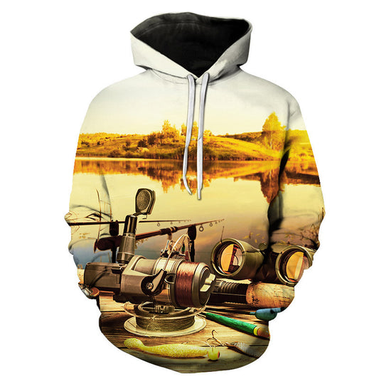 3D Digital Fishing Printed Hoodie